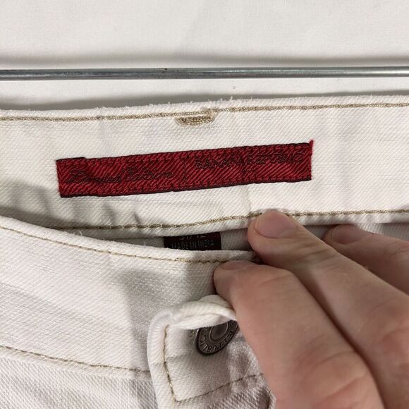Banana Republic Jeans Women's 12 White Denim Skinny Mid Rise Cotton Blend - Picture 5 of 11